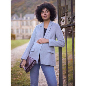 Seraphine Herringbone Maternity Blazer Jacket Size 8 Bump Friendly